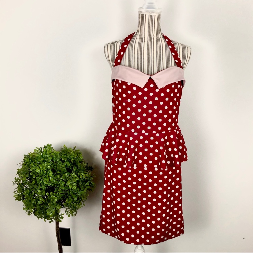 NWT Retro Red White Polka Dot Large PinupFashion